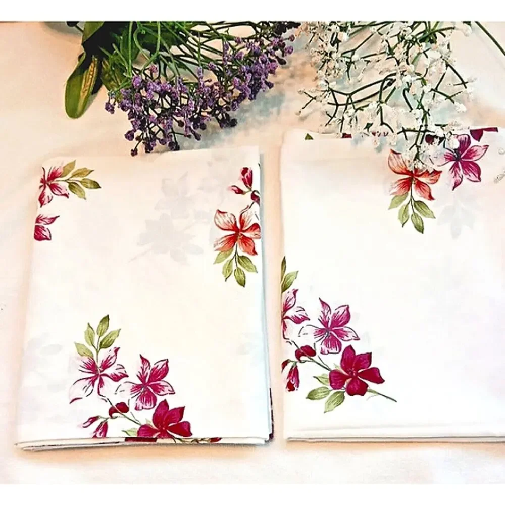 2 Bed‎ Pillow Cases Vintage Floral French Country VIOLETS Cottage Farm Romantic